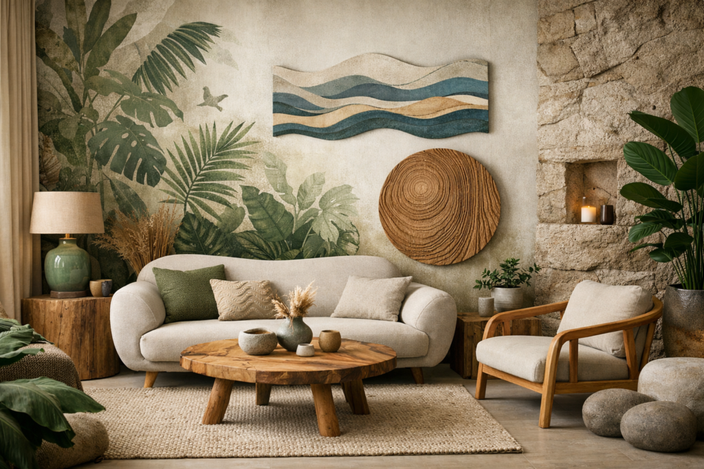 Salon w klimacie biophilic design