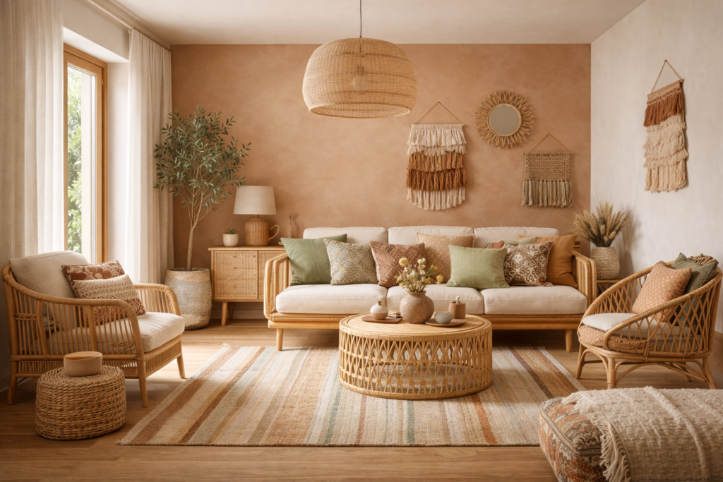 Kolory salonu boho