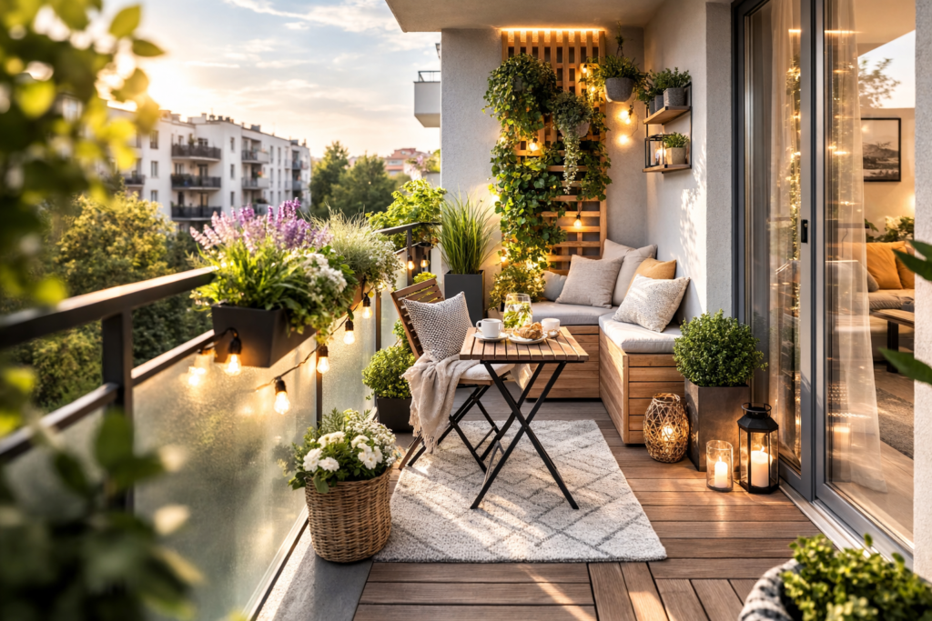 Przyjemny balkon w bloku